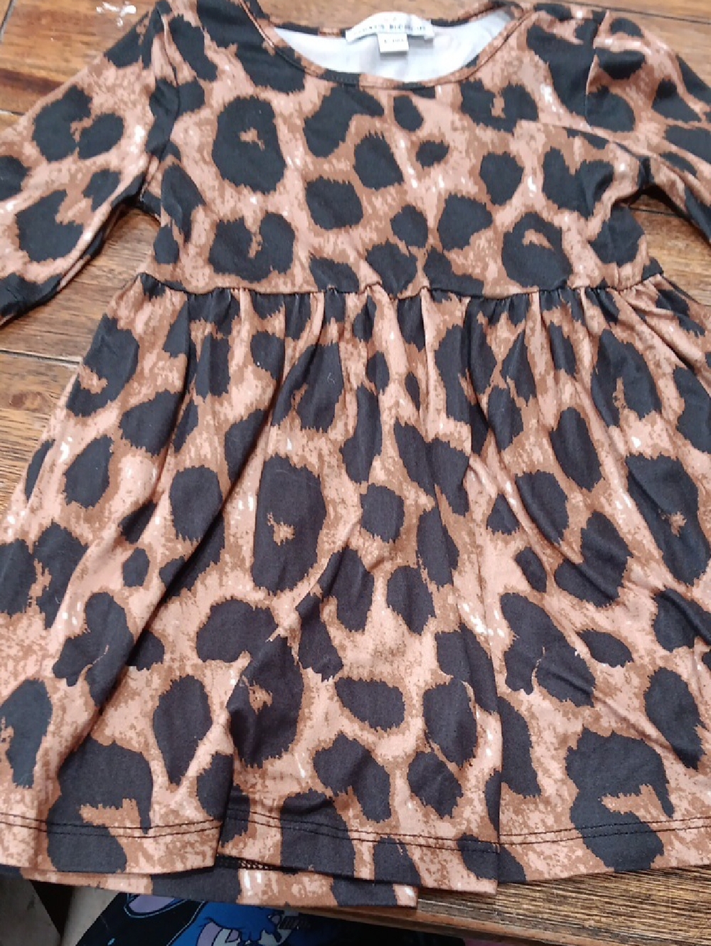 Baileys Blossoms Girls' Leopard Print Dress - Brown & Black